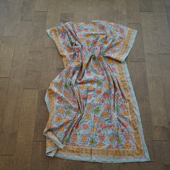 Hand Block Print Made in India One Size Kaftan - Picture 8 of 8